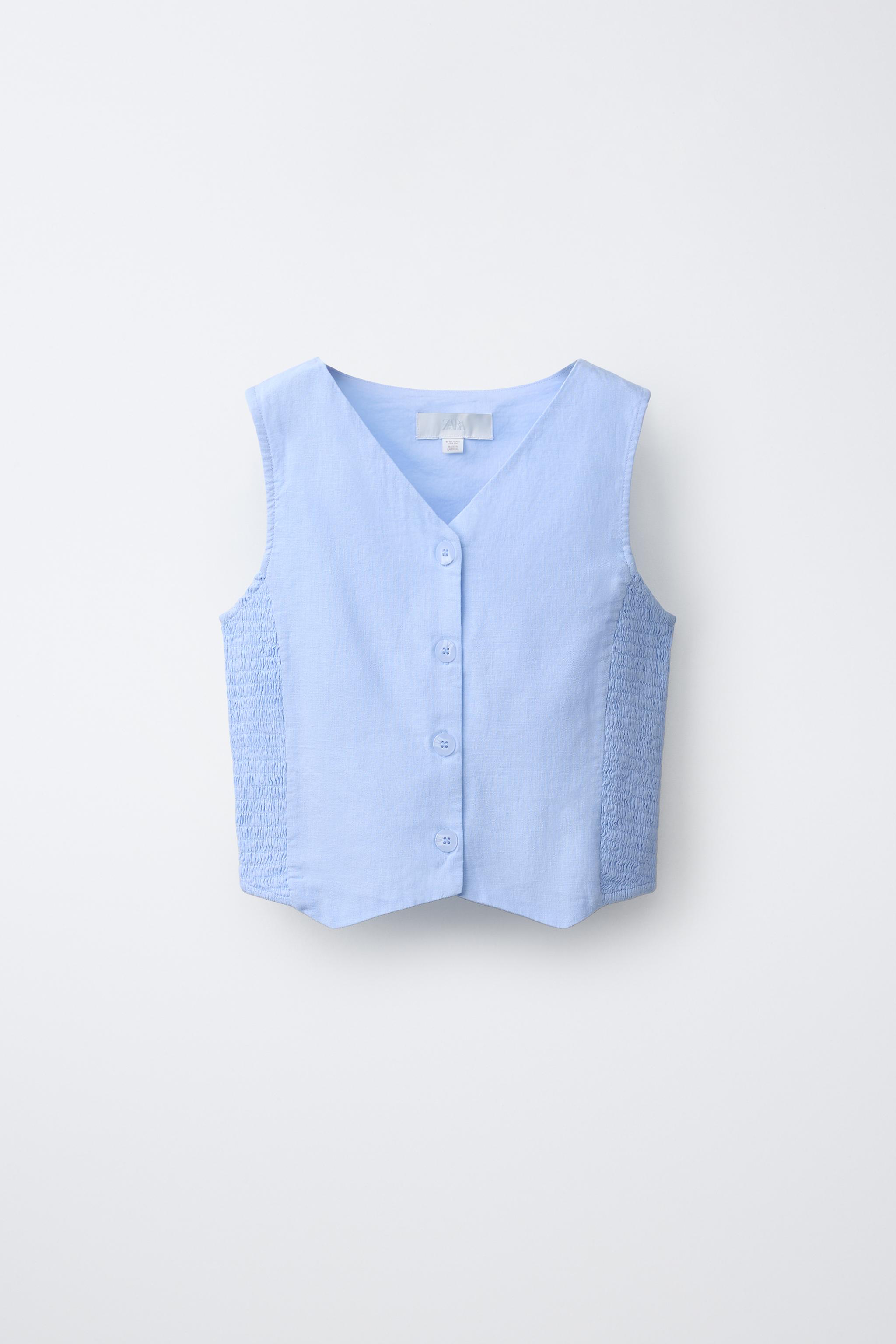 GILET NID D'ABEILLE AVEC LIN